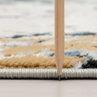 שטיחים של Bliss Contimporary Abstract סלון שטיח אזור מקורה ב- Teal, 5 '7'