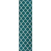 עמודי התווך מעבר סריג צהבהב כחול מקורה ארוך רץ שטיח, 2'6 10'