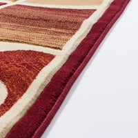 היטב ארוג ברוקלין ספרינגפילד 5'3 7'3 שטיח אזור אדום גיאומטרי מודרני