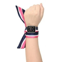 להקת החלפת צעיף משי פרחוני לסדרת Apple Watch 1,2,3,4,5,6,7 ו- SE - גודל