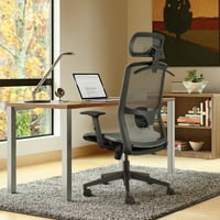 כיסא מחשב מחשב כיסא מחשב כיסא משרד גב גבוה לאקו גב גבוה עם משענת ראש ובגדים, אפור