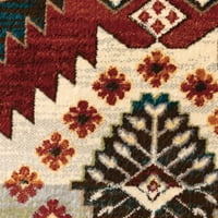 שטיח שטיח אזור מזדמן של Avalon Home Jasmine, אדום