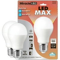 נורת LED של Miracle תקרה גבוהה נורת LED החלף 100 וואט, לבן רך, 2-ספירות