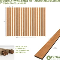 עבודת טחנה של Ekena 47 H 3 8 T ערכת לוח קיר עץ מתכווננת עם 2 W Slats, דובדבן