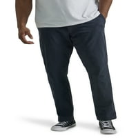 LEE® תנועה קיצונית של גברים גדולים רגועים מתאימים מכנס קדמי שטוח עם רצועת המותניים
