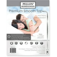 Pellon Premium חלק מזרון עליון חלק. לבן. גודל: מלא. חבילה