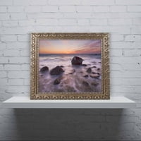 סימן מסחרי אמנות 'סילקי מים סלעי רוק' אמנות קנבס מאת מייקל בלאנשט צילום, מסגרת מקושטת זהב