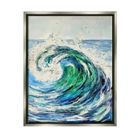 צונאמי גל אוקיאנוס ספלאש ציור חוף ברק אפור אמנות אמנות מדפסת