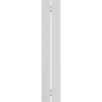 עבודת טחנה של Ekena 1 4 W 36 H True Fit PVC שני תריסים מרווחים של לוח- N-Batten, לבן