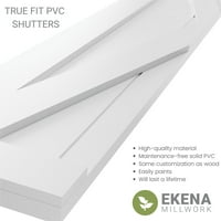 עבודת טחנה של Ekena 12 W 35 H True FIT PVC PVC יחיד חווה משק חווה קבוע תריסי הרכבה, אדום אש