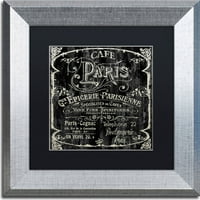 סימן מסחרי אמנות פריז ביסטרו vi אמנות בד לפי מאפייה צבעונית, מט שחור, מסגרת כסף