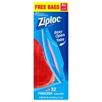 שקיות מקפיא Ziploc ספירת גלון