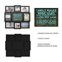 כללי משפחת בית מפוארים קולאז 'מסגרת תמונה עם פתחים ל- SI ושתי תמונות- תצוגה תלויה בקיר לעיצוב בהתאמה אישית