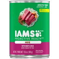 IAMS מבוגר בריאותי פרואקטיבי עם מזון כלבים רטוב של בקר ואורז, 13. עוז