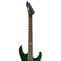 גיטרה חשמלית מטאלית בצבע ירוק כהה עם מארז קשיח כרומקאסט ואביזרים