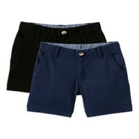 מכנסיים קצרים קדמיים שטוחים של וונדר ניין בויז, מארז 2, מידות 4 - & האסקי