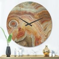 עיצוב אמנות 'אליפסות ורצועות על אגת' שעון קיר עץ מודרני