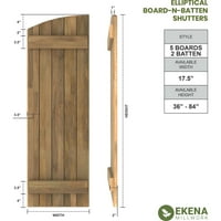 עבודת טחנה של EKENA 1 2 W 76 H Amermraft Five Board חיצוני חיצוני עץ אמיתי הצטרף לתריסי לוח- N-Batten
