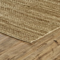 שטיח שטיח שטח של שטח יד טבעי בעבודת יד, צבע אחיד, שיזוף ביסקוויט, 8ft 11ft