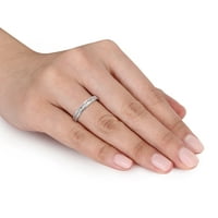 CT של Miabella's נשים יצר ספיר לבן סטרלינג כסף נצח טבעת יום השנה