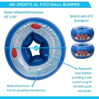 ספורט שני סט פגוש כדורגל XL, גודל מותניים מתכוונן למבוגרים וילדים, אדום כחול