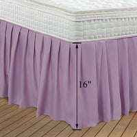 מציאות ייחודיות חצאית מיטה פרועה פוליאסטר עם 16 טיפה, מלכה, סגול בהיר