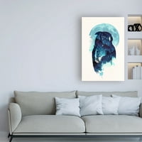 אמנות סימן מסחרי אמנות 'חצות ינשוף כחול' אמנות קנבס מאת רוברט פרקה
