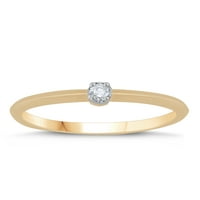 טבעת ערימת ערימה קטנטנית של יהלום זהב צהוב של 10K