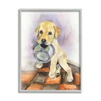 תעשיות סטופל רעבות לברדור כלב כלב אריחי כתום אפור ממוסגר, 20, עיצוב מאת ג'ורג 'דיאצ'נקו