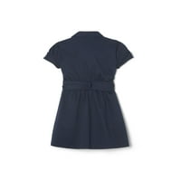 שמלת ספארי קצרה של שרוול קצר של בנות פעוטות בצרפתית