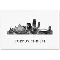 CORPUS CHRISTI TEXAS SKYLILE WB-BW 'אמנות בד מאת מרלן ווטסון