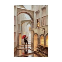 סימן מסחרי אמנות 'מטרייה אדומה' אמנות קנבס מאת סטיב הנדרסון
