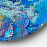 עיצוב 'גלים כחולים וויראלי תחת שקיעה כתומה' ימי וחוף מעגל קיר קיר מתכת - דיסק של 11
