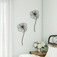 עיצוב קיר-חוט מתכת-מתכת גזע פסל פרחים תלייה אמנות מבטא לסלון, חדר שינה או מטבח על ידי בית מפואר