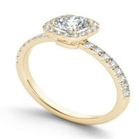 Imperial 1ct TDW Diamond 14K טבעת אירוסין הילה זהב צהוב