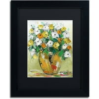 סימן מסחרי אמנות פרחי אביב באגרטל 4 אמנות בד מאת היי אודליה, מט שחור, מסגרת שחורה