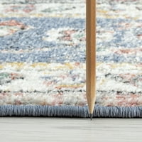 קרם מזרח שטיחים מסורתי, סלון כחול קל לניקוי