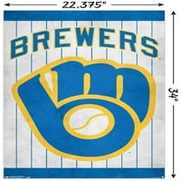 Brewers Milwaukee - פוסטר קיר לוגו רטרו, 22.375 34