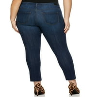 מכנסי ג'ינס סופיה פלוס פלוס גודל מפותל אמצע הגובה אמצע הגובה ג'ינס קרסול