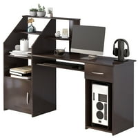 Aukfa רב פונקציות שולחן מחשב עם ארון, שולחן משרדי ביתי, שולחן לימוד לחדר שינה, חדר אורחים, 63.4 L 18.1