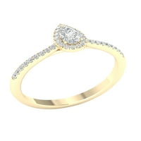 טבעת אירוסין של אימפריאל CT TDW Diamond Diamond Halo בזהב צהוב 10K