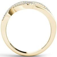 1 6CT TW Diamond 10k צהוב זהב לולאות משתלבות טבעת אופנה