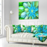 עיצוב פרח פרקטלי ירוק ענקי - כרית לזרוק פרחים - 18x18