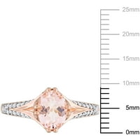 Miabella's נשים 1- קראט T.G.W. מורגייט חתוך סגלגל וקראט T.W. יהלום חתוך עגול 14KT טבעת אירוסין מפוצלת