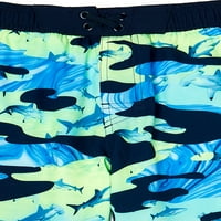 וונדר האומה בנים הסוואה כריש הדפסת מהיר יבש לשחות מכנסיים קצרים, גדלים 4 - & האסקי