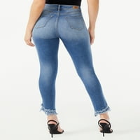 סופיה ג 'ינס נשים של ורוד מפותלת עלייה גבוהה צ 'ה צ' ה קרסול ג ' ינס