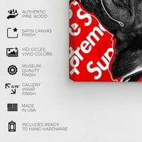 סטודיו Wynwood אופנה ואמנות קיר גלאם הדפס 'כלב ממותג אדום' אורח חיים אופנה - אדום, שחור