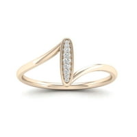 Imperial 1 20ct TDW Diamond 10K טבעת אופנה עקומת זהב צהובה