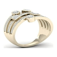 5 8ct TDW Diamond 10k טבעת אופנה צהובה זהב