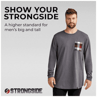 בגדי Strongside Mens Big Gig גבוה שרוול ארוך עם כיס צבע